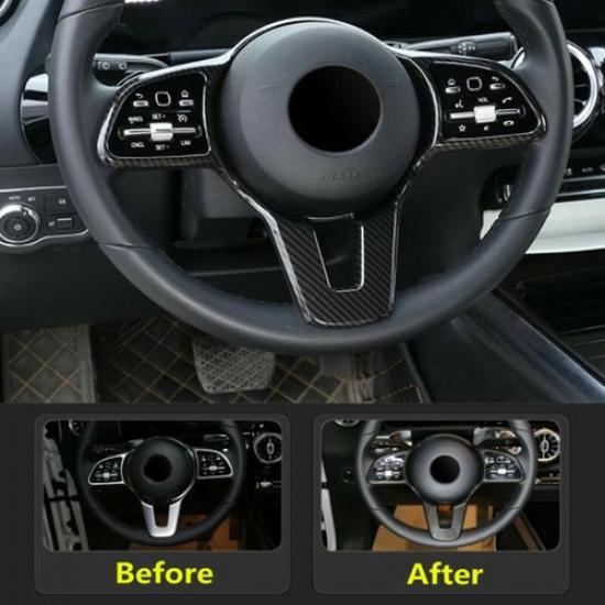 For Mercedes-Benz GLB200/180 2020+ Carbon Fiber Steering Wheel Decor Cover Trim