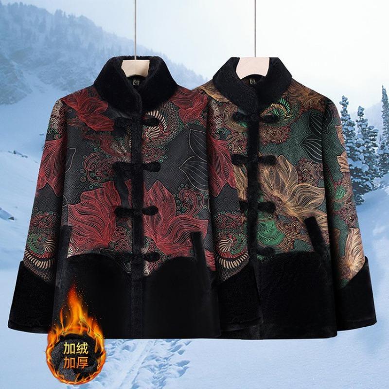 Fleece and Thickened Cotton-padded Clothes, Cotton-padded Jackets, Old Ladies, Cotton-padded Jackets, Women Keep Warm