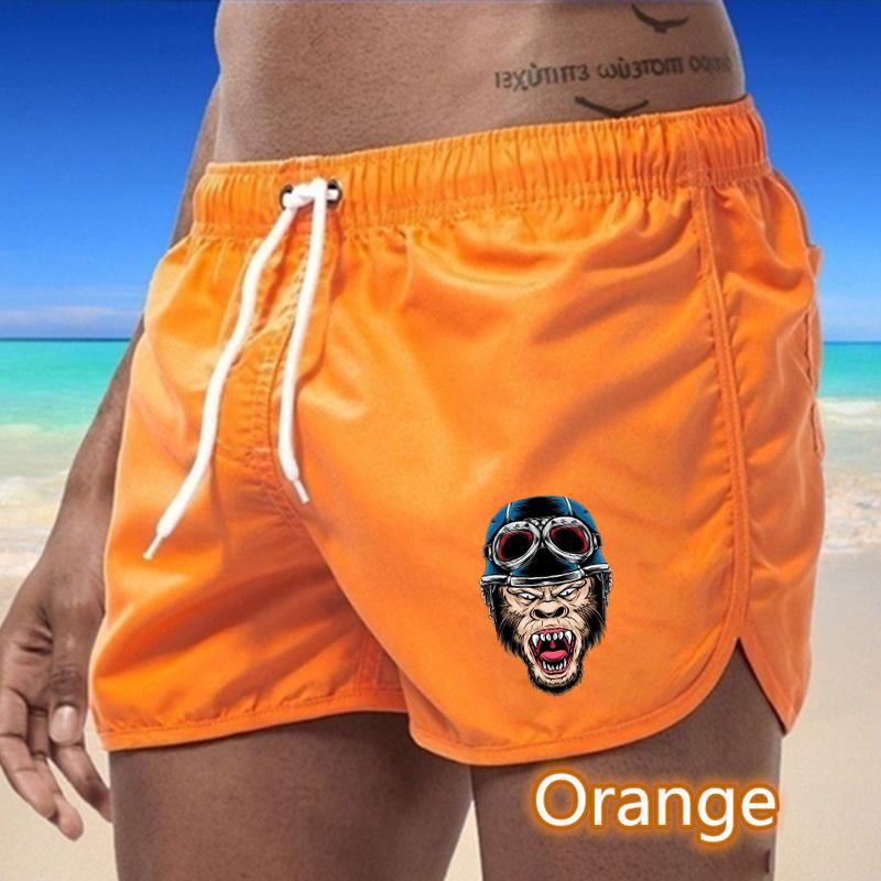 

BBK-50 2025 Summer Men s Quick-Drying Swim Trunks Sports Pants Swimwear Beach Shorts Jogging Shorts S оранжевый