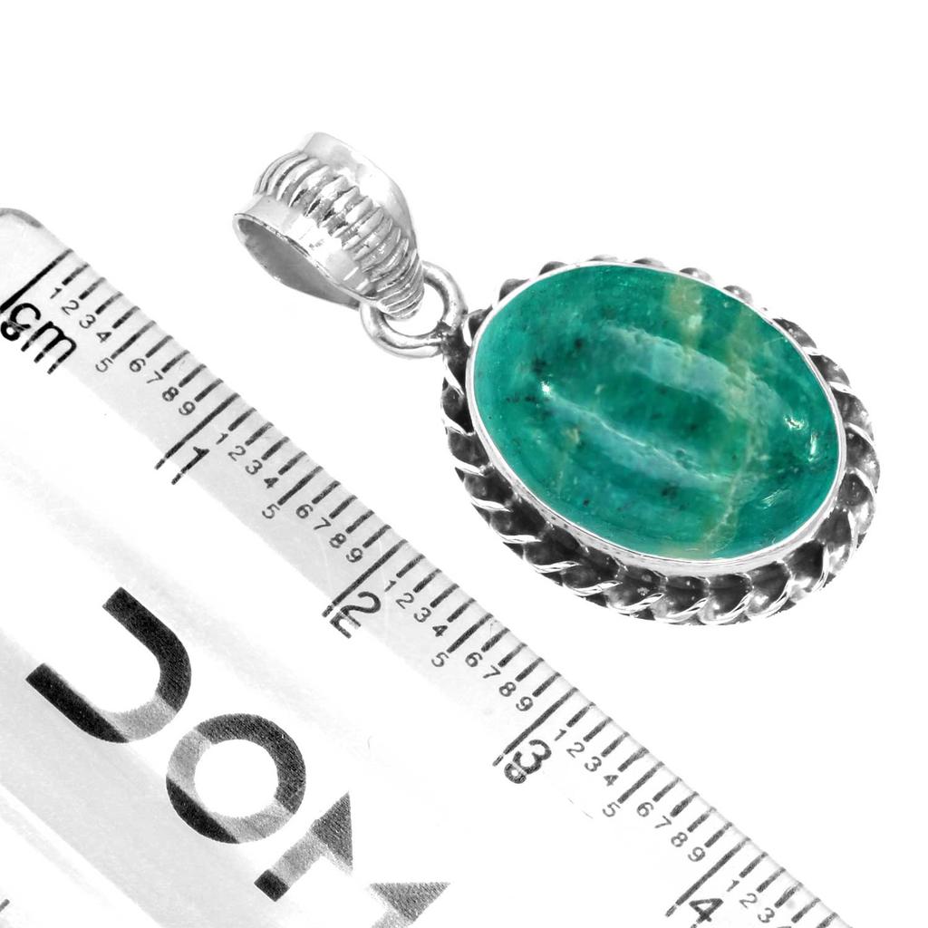 925 Sterling Sølv Anheng Kvinner Edelsten Håndlaget Smykke Forlovelsesgave Amazonitt Angelitt Blå Opal Botswana Agat Mohave Azuritt Chrysocolla