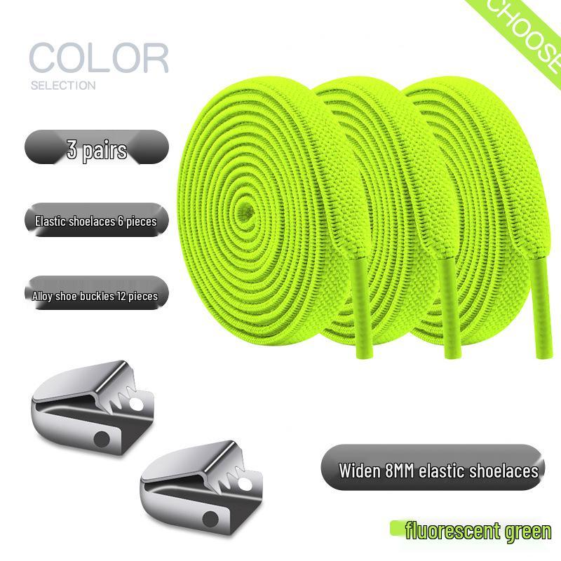 Elastic No-Tie Shoelace Buckle - White Flat for Men, Women, Kids