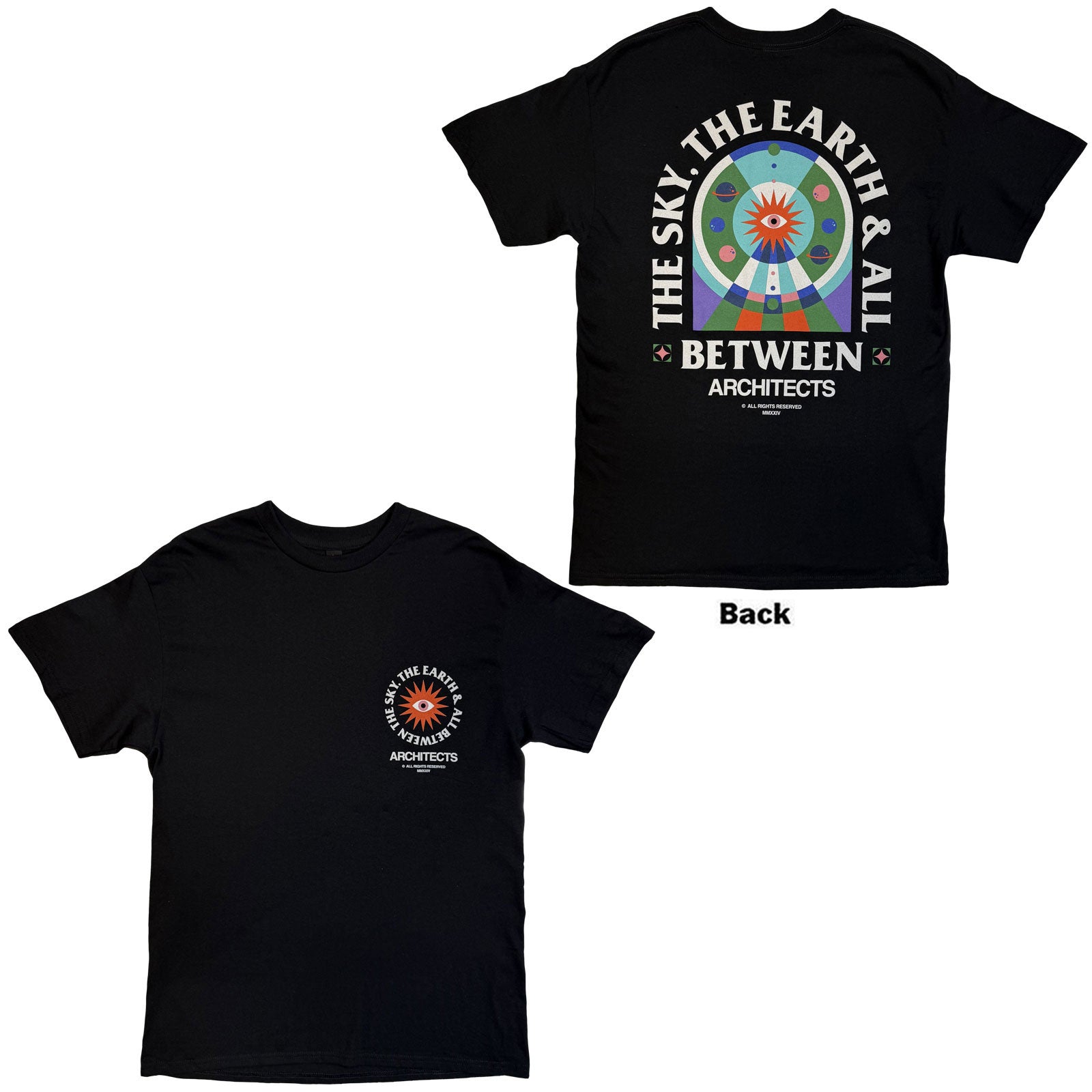 Architects TShirt TSTE AB Solar System Black Back Print ExTour OFFIC XL