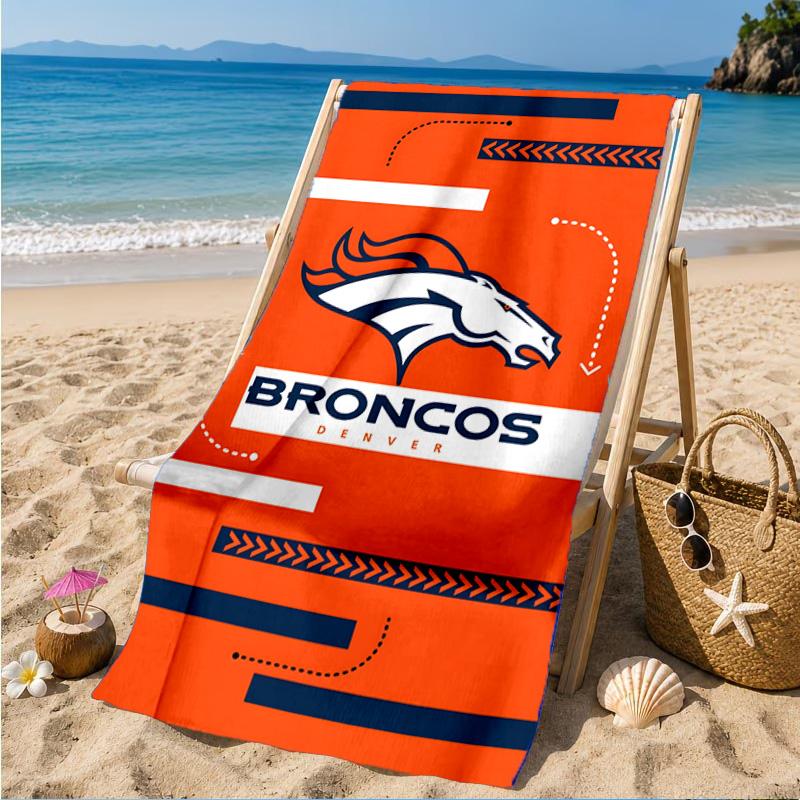 Telo Mare Logo Denver Broncos, Asciugatura Rapida, Facile da Curare, Adatto Sia per il Fitness che per le Vacanze al Mare, Essenziale Sportivo