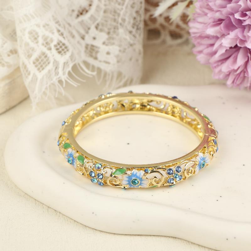 Brățară Cloisonne Vintage Stil Etnic Emailată Golită Floare Brățară Modă Elegantă Brățări Pentru Femei Bijuterii Cadouri