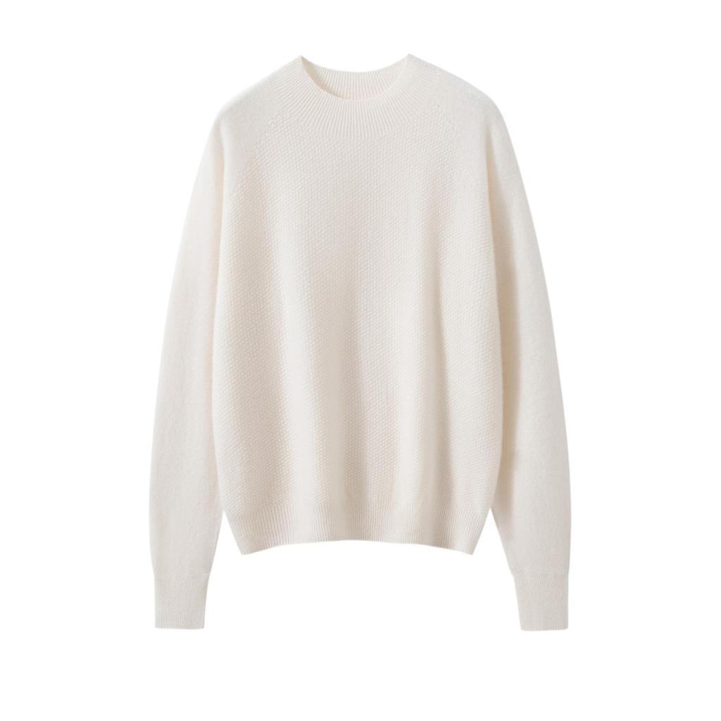 Women's Pure Cashmere Half-High Neck Sweater - Versatile Long Sleeve Knit Pullover