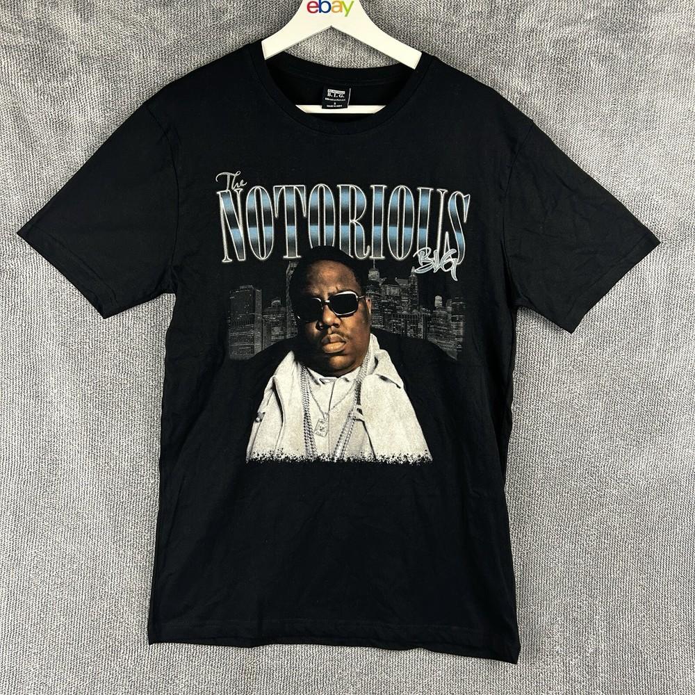Notorious BIG T-shirt Mens Small Black Graphic Tee Rap 90s Hip Hop Rapper Y2K XXL