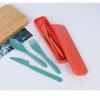 Set di stoviglie in paglia di grano da 3 pezzi, coltello, forchetta, cucchiaio, stoviglie portatili per studenti