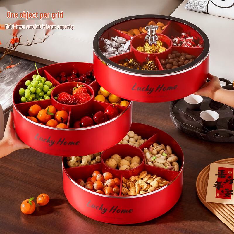 PINYU Luxury Rotating Divided Dry Fruit & Snack Serving Box