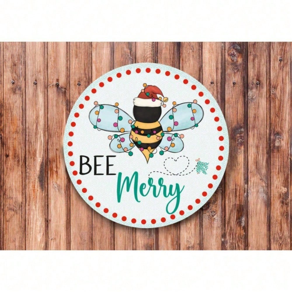 

Bee Merry Halloween Rustic Metal Sign Wall Decor For Front Door Living Room 20x20 разноцветный