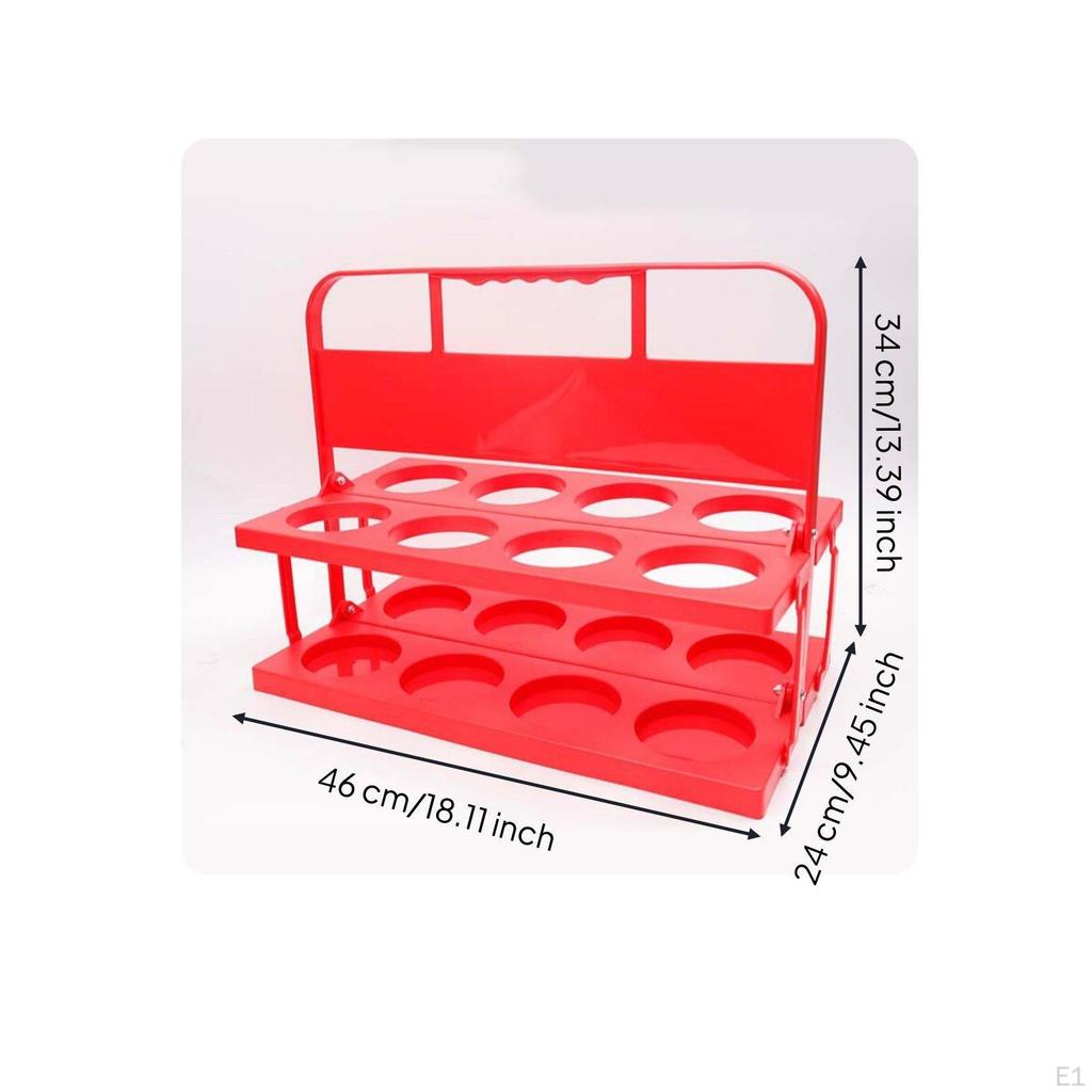 8 Cup Drink Carrier with Handle Folding Beer Holder Stable 8Slot Bottle Rack for Picnic, Camping,