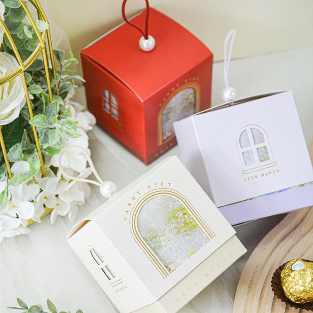 10pcs Luxury Chinese Candy Boxes Elegant Empty Wedding Gift Boxes Portable Paper Sweet Snack Packaging Box Birthday Party