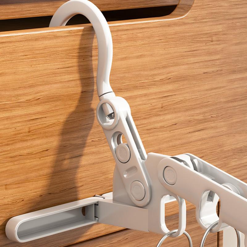 Foldable 5-hole Clothes Drying Rack Travel Portable Clothes Hanging Hook Clothes Hanger Save Space Organizer Holder Rack
