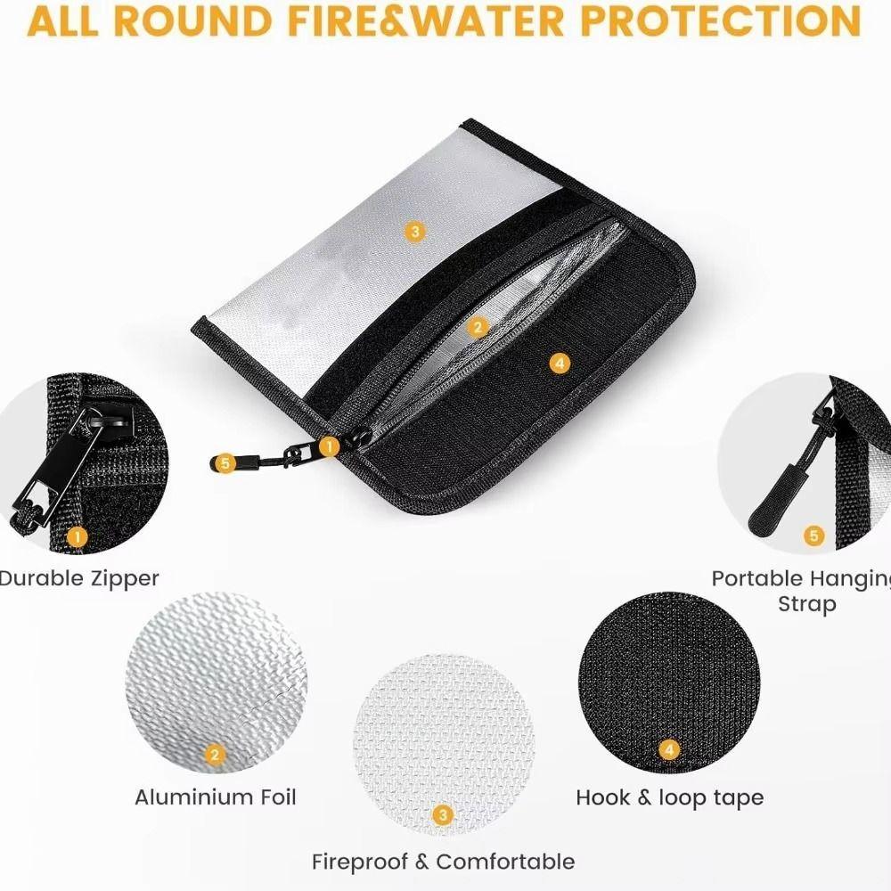 Waterproof Surface Safe Storage Pouch High Temperature Resistant Envelope File Folder  For Cash