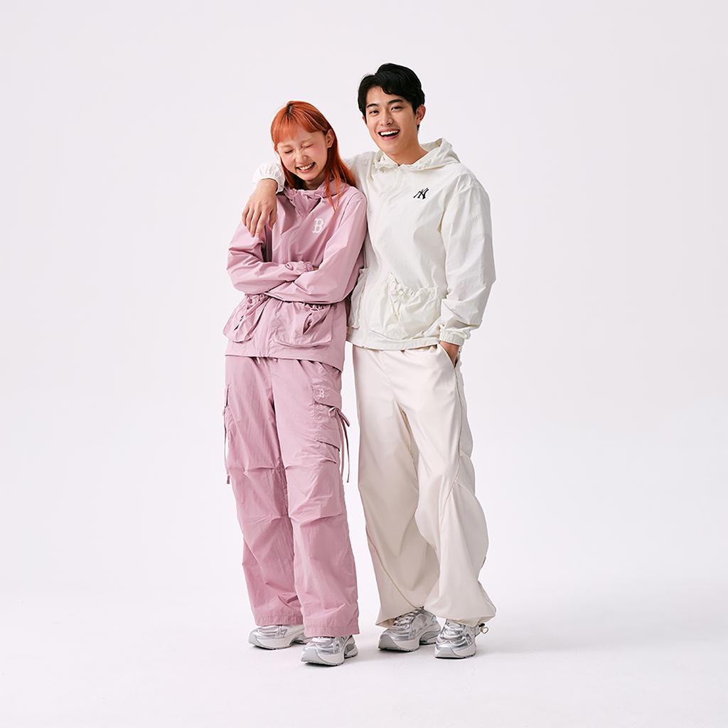 New MLB Boston Red Sox Basic Collection SSS25 Cargo Pants Women's Heather Gray Purple 3FWPB0653-43PPM