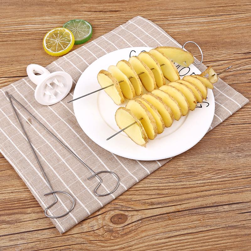 Hand-Crank Spiral Potato Slicer Set for Home Use