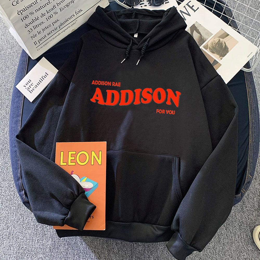 

Retro Addison Rae Graphic Printing Hoodies Long-sleeved Fleece Sweatshirts for Autumn/Winter Gothic Clothes Moletom Punk Hoody 3XL