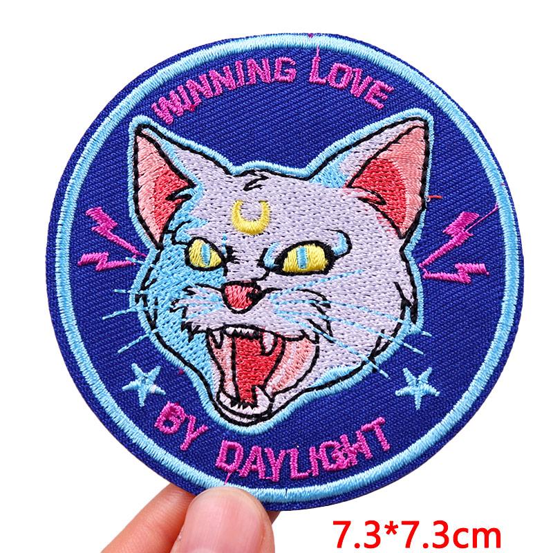Horror Animal Butterfly Embroidered Patches Bear Cat Shark Patch Iron On Patches For Clothing Thermoadhesive Patches For Clothes