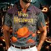 Men's Halloween Print Polo Shirt Lightweight Breathable Mesh Short Sleeve Collared Shirt Casual Summer Top