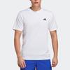 Adidas Solid Color Logo Crew Neck T-Shirt Men Tops White IC7430
