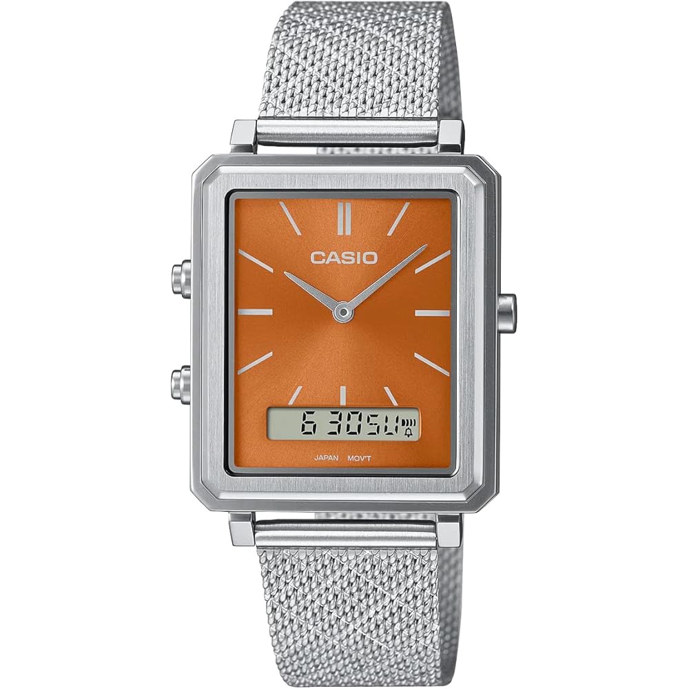 

Casio Standard Analog-Digital Men s Watch MTP-B205M-5E Brown Stainless Steel Mesh Band