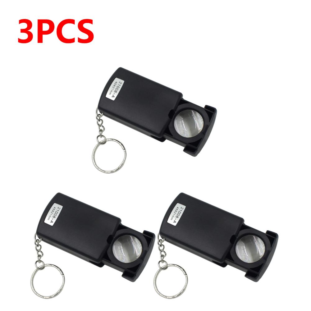 Pocket Foldable Magnifier 4X Pull-Out Magnifying Glass Illuminated Magnifiers With LED Light for Reading Jeweler Identification