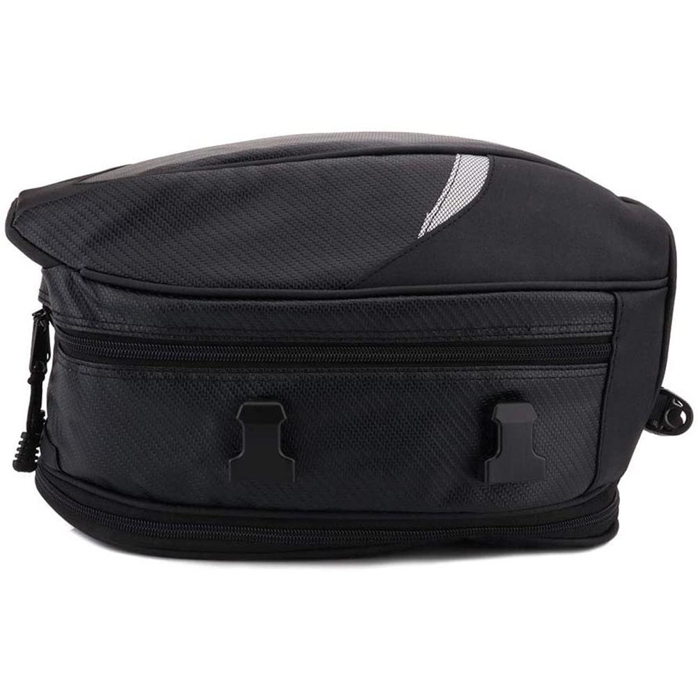 Motorcycle Seat Bag Tail Bag Saddlebags Waterproof Luggage Bag Multi Functional PU Leather Motorbike Helmet Bag Storage