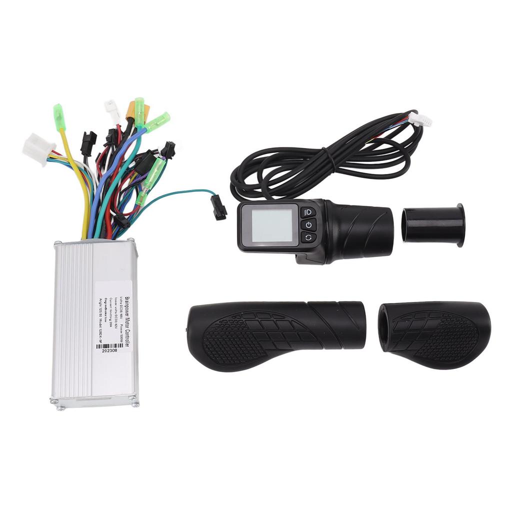 36V 48V 500W 28A Sine Wave 3 Mode Brushless Controller 128DX Half Twist Throttle Grip with Panel