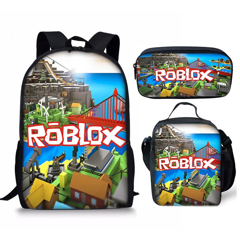 Student Schoolbag, Primary And Secondary School Student Backpack, Large Capacity, Cartoon Backpack, Satchel, Pencil Case, Three-Piece Set.