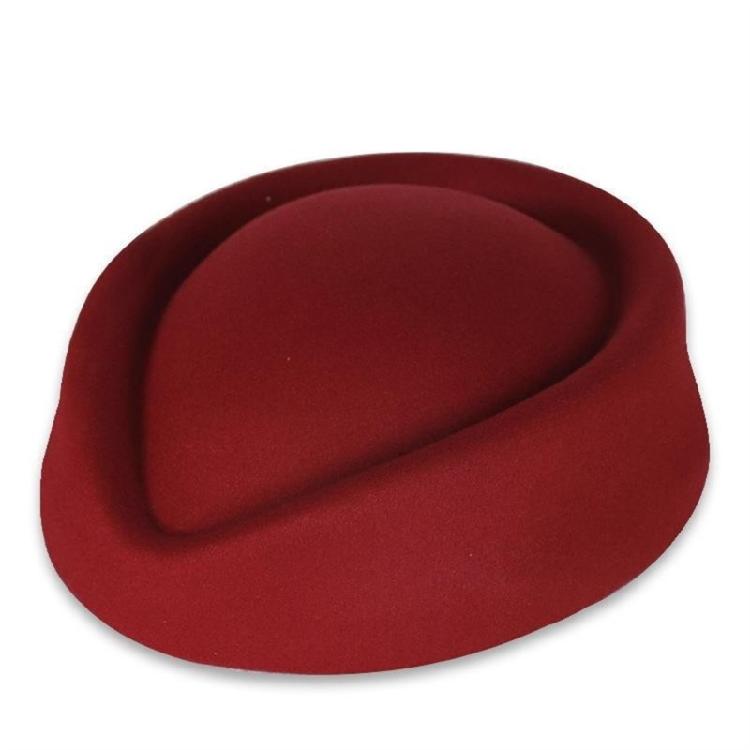 Classical French Flight Attendant Hat Polyester Stewardess Costume Accessoris Women Winter Fashion Headwear