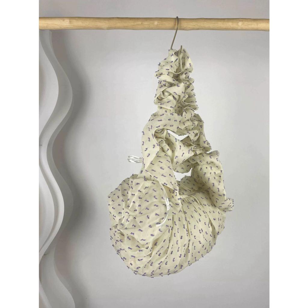 Girly floral pleated shoulder strap lace bow literary rose white handbag commuter bag messenger bag