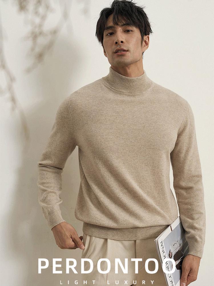 Men's Luxurious Warm Knit Half Turtleneck Slim-Fit Sweater