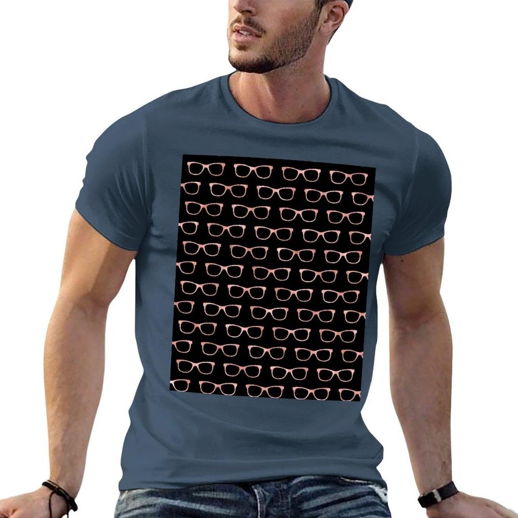 Hipster Eyeglasses Pattern In Rose Gold And Black Tshirt Unisex T Shirts For Unisex Casual Funny T Shirts Unisex Tshirt