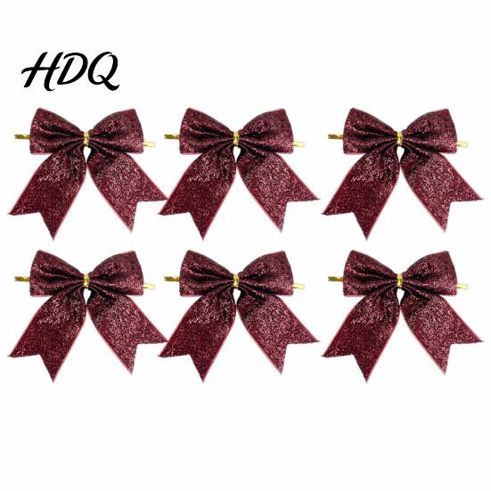Decorative Bows for Wedding Scenery Glitter Christmas Bow Gold Sparkling Ribbon Hanging Ornament Luxury Style Tree Toppers Wreath Gift Box,