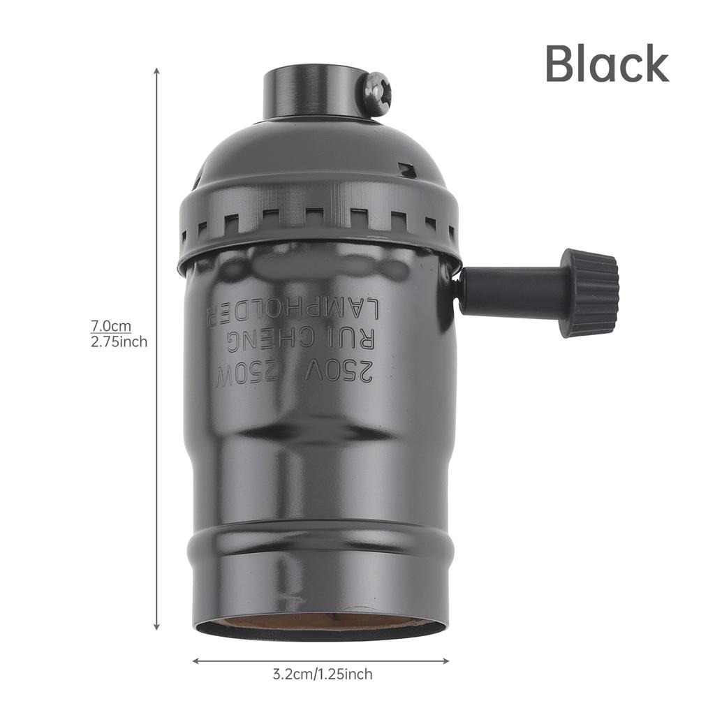 Vintage Retro Industrial Edison E26 E27 Pendant Lamp Socket Medium Base Ceiling Hanging DIY Lighting Project Knob Switch Secure Connection