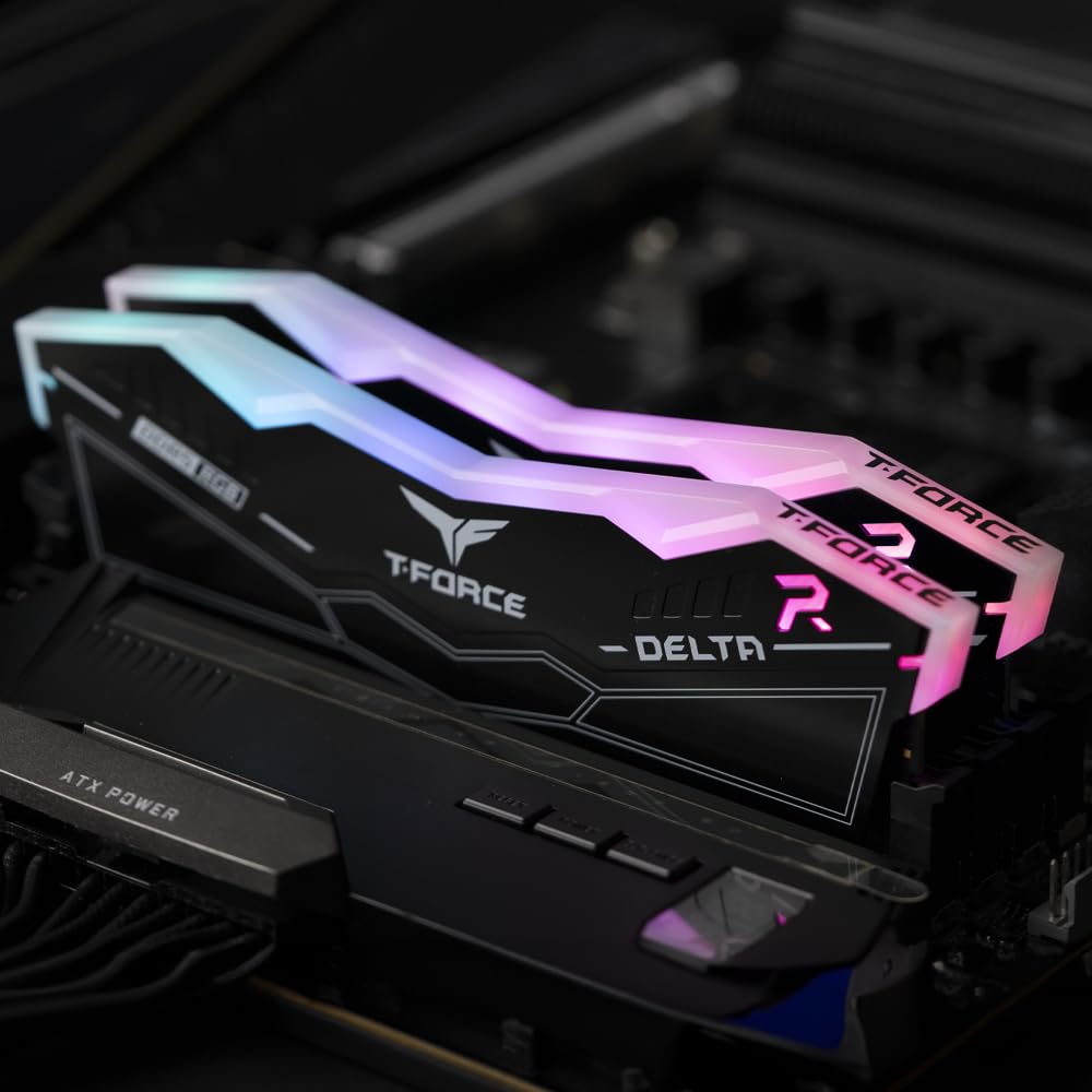 Team RGB DDR5 6400Mhz 16GBx2 DELTA series Black Desktop memory compliant High speed type Lifetime regular warranty in Japan (emissive type)