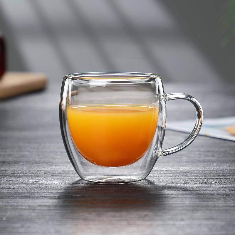4 Sizes Double Wall Insulated Glass Cup Clear Espresso Coffee Mugs Handmade Beer Mug Tea Milk glass Whiskey Glass Cups Drinkware