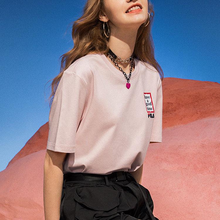 New FILA X HAGT T Shirts Unisex Pink F11U229102F-PK