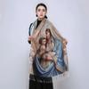 Autumn And Winter New Madonna Printing Imitation Cashmere Thickened Long Scarf Warm And Versatile With Shawl Women'S Scarf