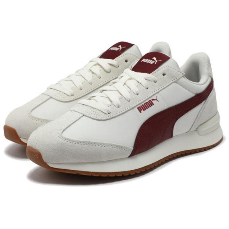 PUMA R78 Nylon Unisex Retro CNY Comfort Versatile Low-Top Lifestyle Shoes White Red 399250-14