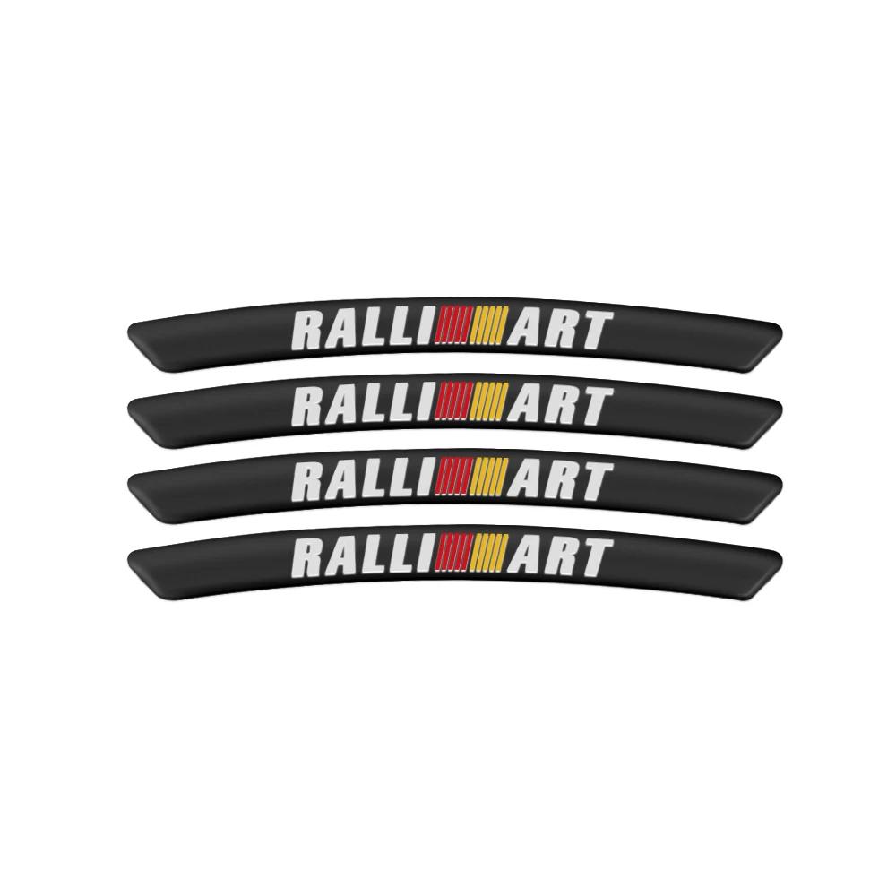 Cytbfl1 Set of 4 Aluminum Car Wheel Racing Decals and Badges for Mitsubishi Ralliart, Outlander, L200, and Xpander