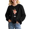 Kids' Fashion Loose-Fit Casual Long-Sleeve Christmas Print Oversized Crewneck Sweatshirt