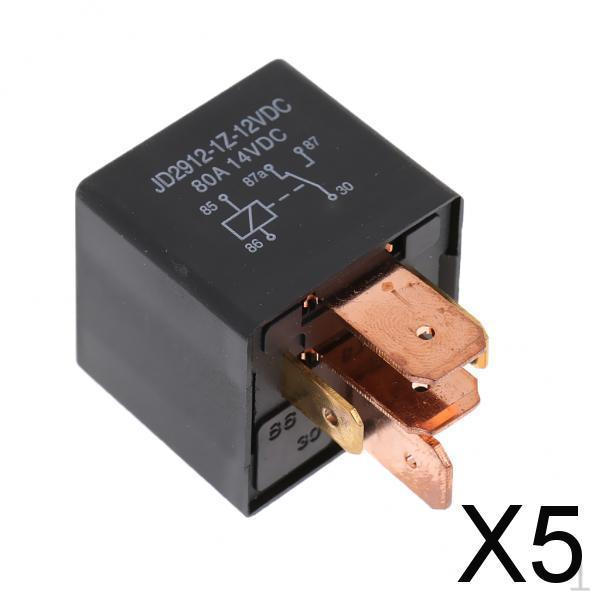

5x 12V/80A Relay SPDT Normally Open Working Current Switching 5-pin for Truck Car