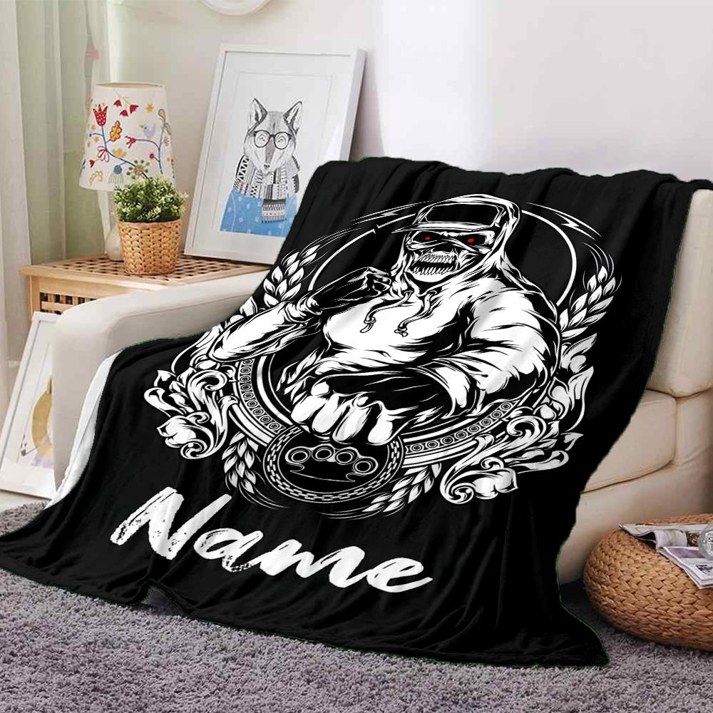 Custom Name Boxing Theme Printed Blanket - Perfect for Couch, Bed, Travel & Outdoor Use | Machine Washable, Cozy & Durable.