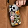 Independent station popular oil painting flower creative mobile phone case iPhone17 double protective case Apple 15