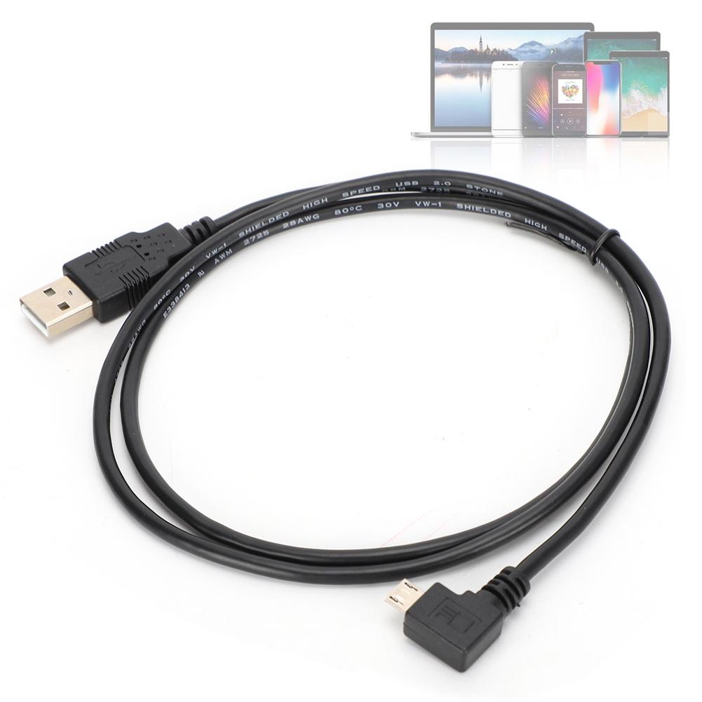 C0402 1M Right Angle Micro USB to USB Connecting Cable for Data Transmission Charging