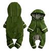 New pet cat dog velvet hooded four-legged charging raincoat waterproof reflective warm autumn and winter dog clothing