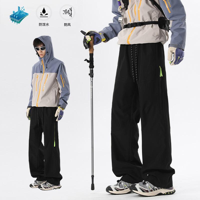 Mens Womens Windproof Waterproof Side Zipper Tactical Cargo Outdoor Hiking Pants