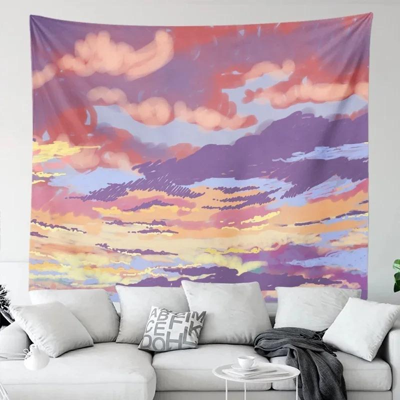 Anime Sky Aesthetic Decorative Tapestry Home Wall Living Room Office Decorative Tapestry