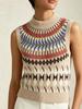 Yuehe Cross 2026 Women's Classic Retro Embroidered Knit Sweater