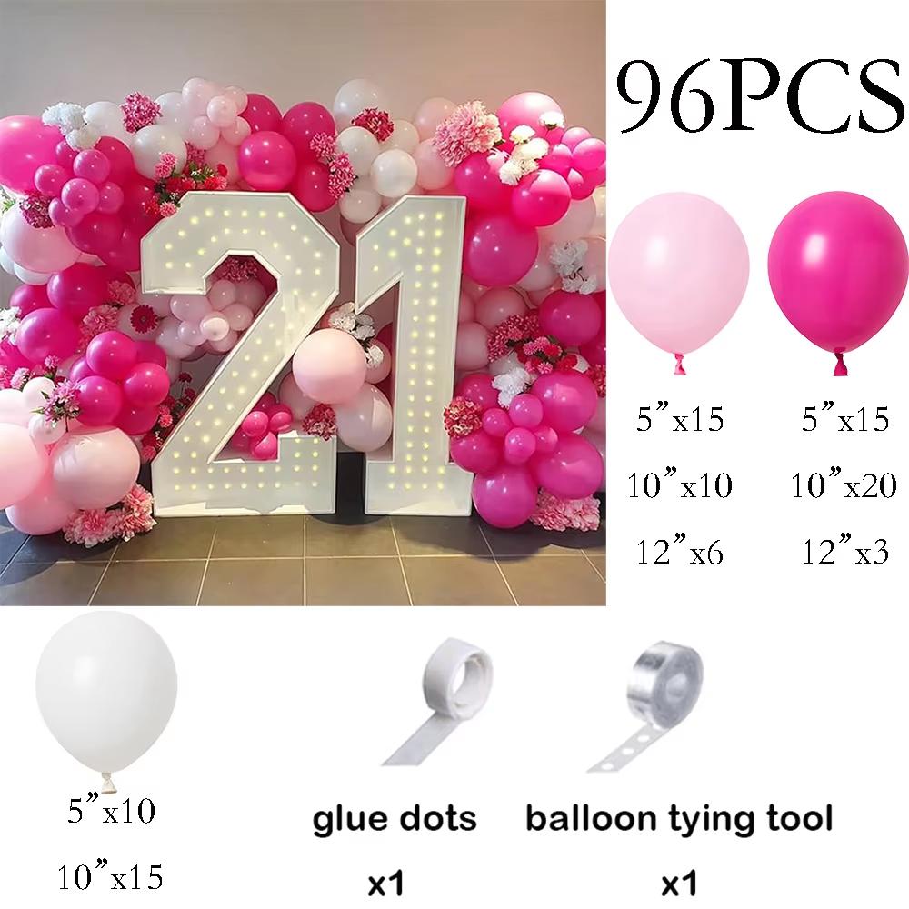 

Pink Balloons Garland Hot Pink Rose Gold Confetti Latex Balloon Arch Kit Princess Birthday Party Baby Shower Wedding Decoration AS Picture